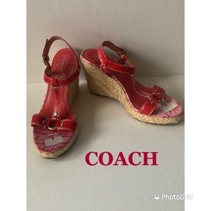 COPY - COACH MaryEllen Red Patent Espadrilles Sandals 10